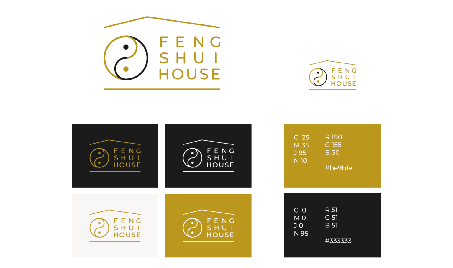 logotype Feng Shui House avec déclinaisons et références couleurs