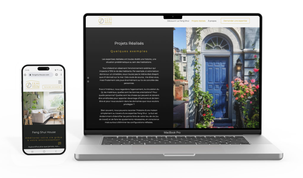 Site web sur ordinateur et smartphone