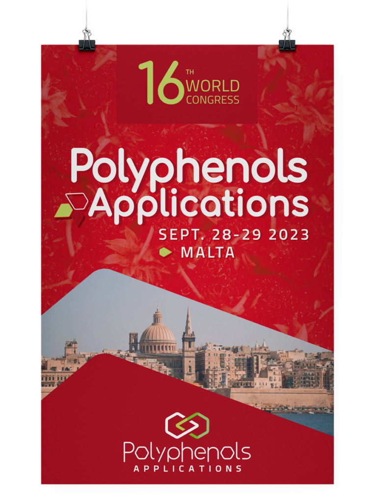 Exemple affiche Polyphenols Applications rouge